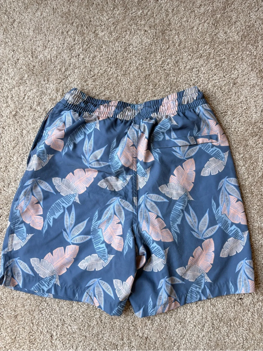 Men’s  Blue Tropical Print swim shorts